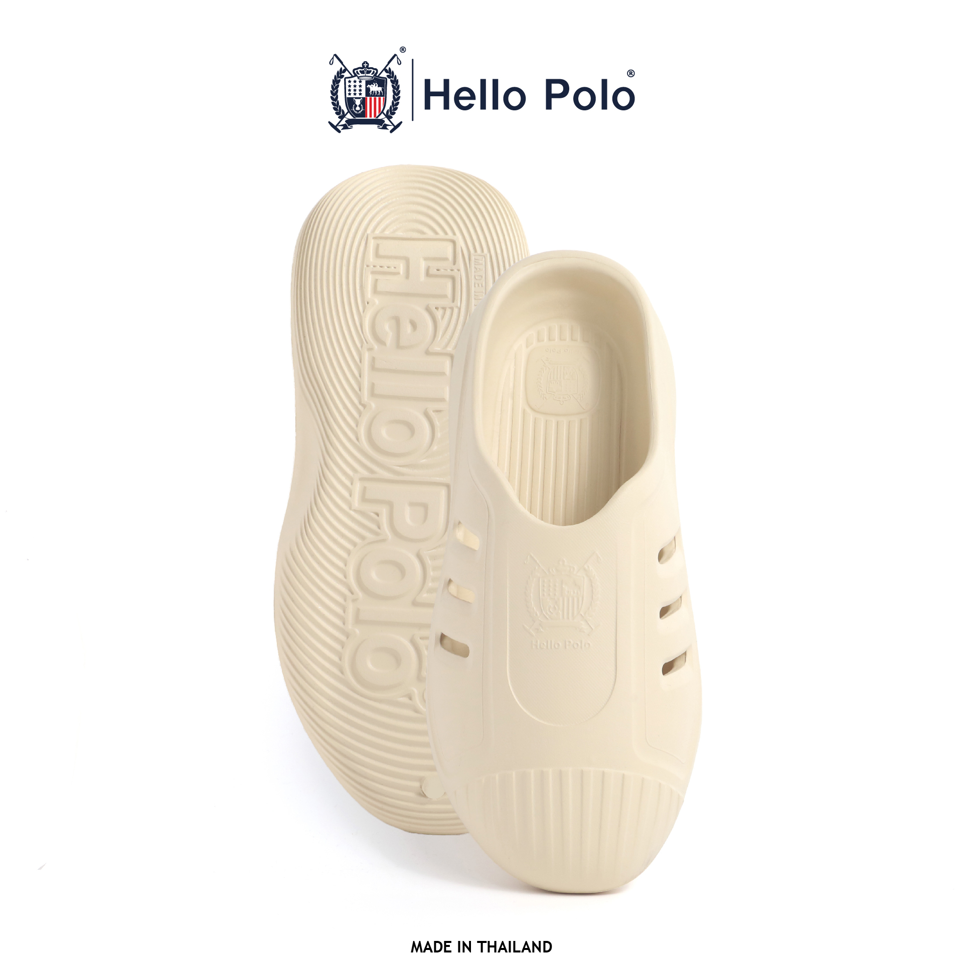 Hello Polo รองเท้าเปิดส้น ดีไซน์หัวจรวด รองเท้าแฟชั่น EVA กันลื่น Size 36-45 มีรูระบายอากาศ HP8043 ราคา 219 บาท*ส่งฟรี