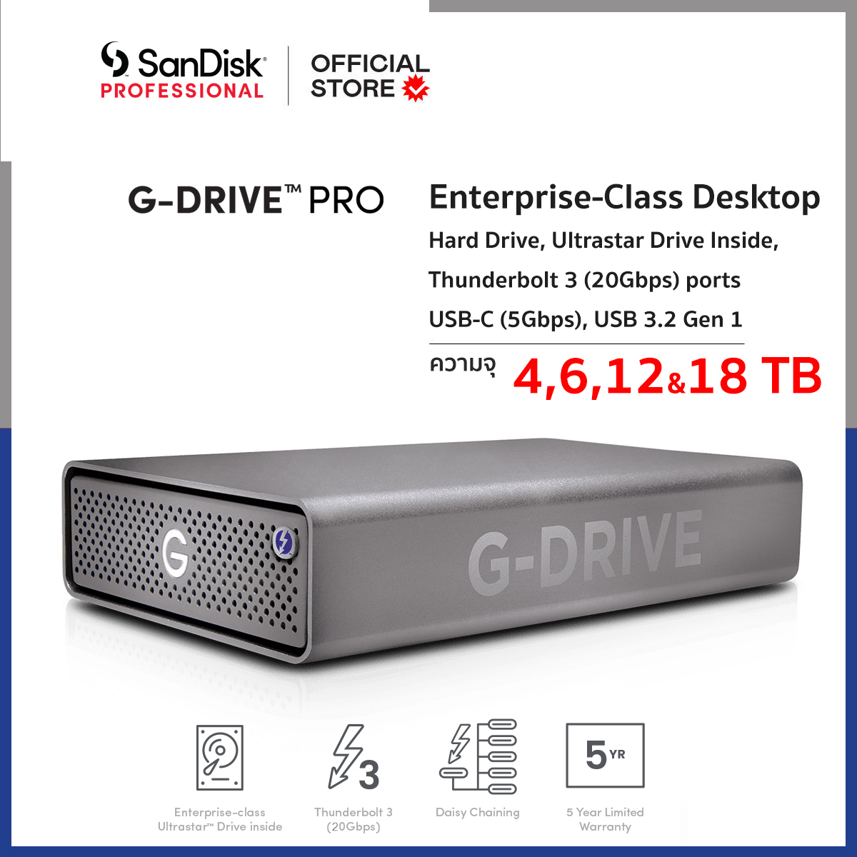 SanDisk Professional 4TB G-DRIVE Enterprise-Class USB 3.2 Gen 2