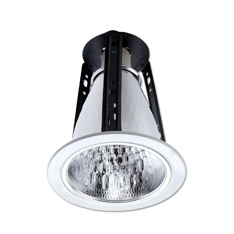 EVE LIGHTING โคมไฟดาวน์ไลท์ E27 หน้ากลม รุ่น ลายเพชร 4 นิ้ว ขนาด 14.5 x 14.5 X 17.5 ซม. สีขาว  Downlight