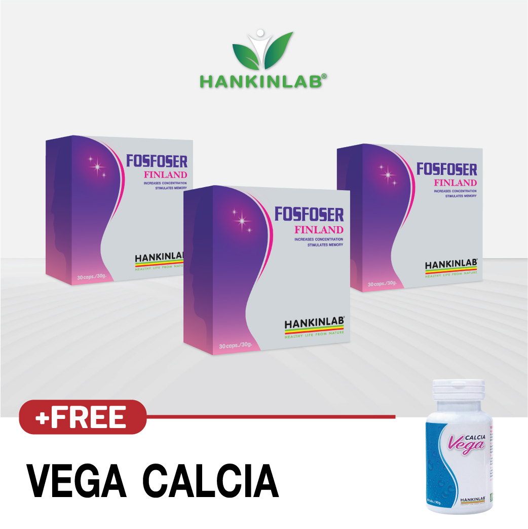 ผลิตภัณฑ์เสริมอาหาร วิตามินบำรุงสุขภาพ HANKINLAB FOSFOSER 30'S (ซื้อ FOSFOSER 3 กล่อง แถม Calcia Vega แคลเซียม) ราคา 3,560 บาท*ส่งฟรี