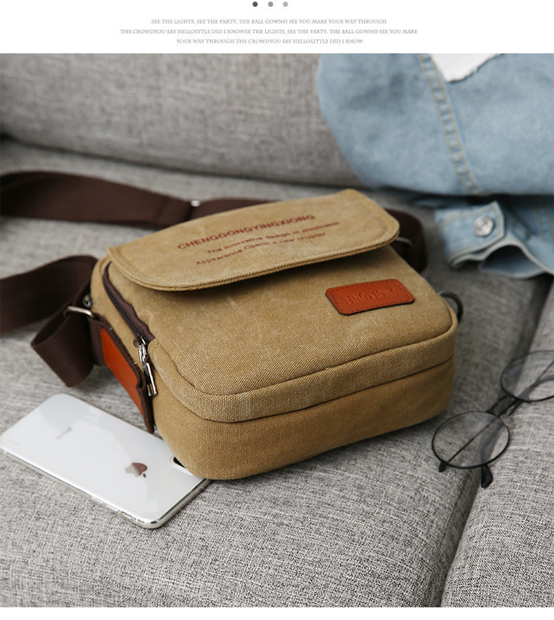 ข้อมูลเพิ่มเติมของ กระเป๋า กระเป๋าสะพายข้าง กระเป๋าสะพายข้าง เทรนด์ ผ้าใบ ญี่ปุ่น ย้อนยุค เรียบง่าย
