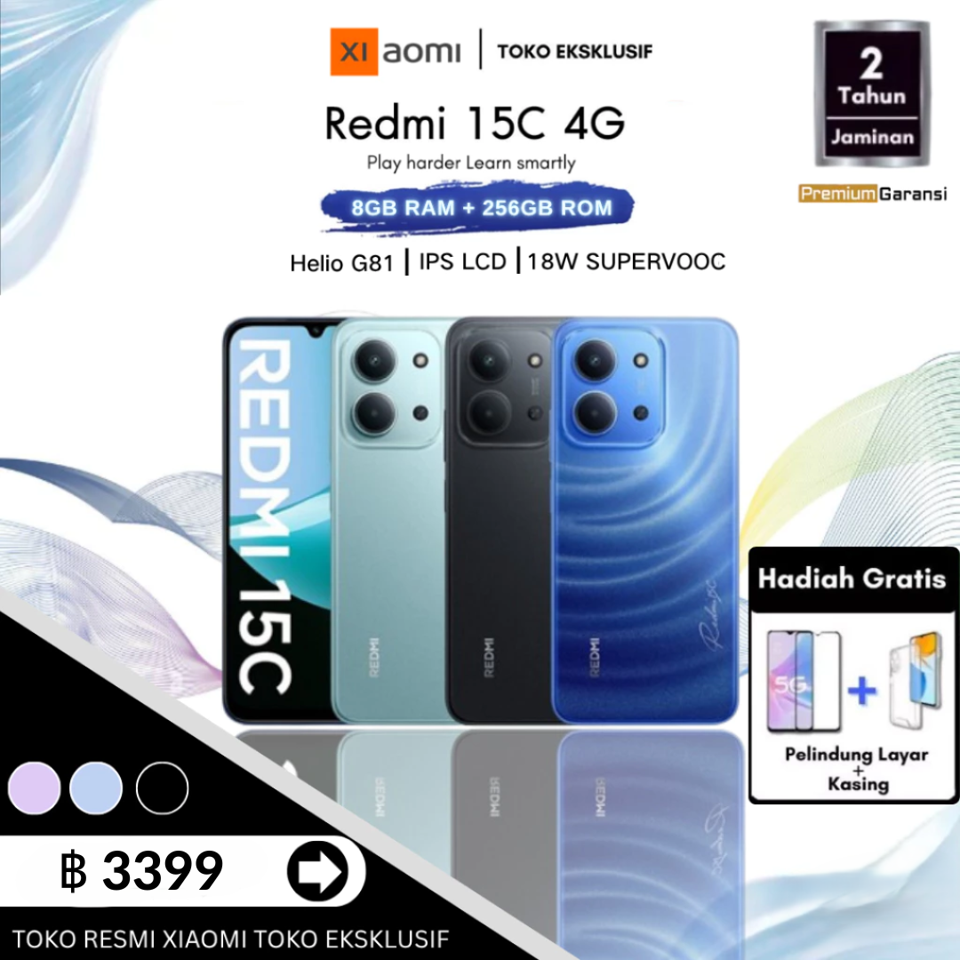 [Hot] Xiaomi Redmi 15C 8+256 Large Screen, Fills Your Eyes with 6.9 Inches, Hd+ Resolution, Sharp 50Mp Camera with Ai, Long-Lasting Battery for the Whole Day, 6000Ma ราคา 3,127 บาท*ส่งฟรี