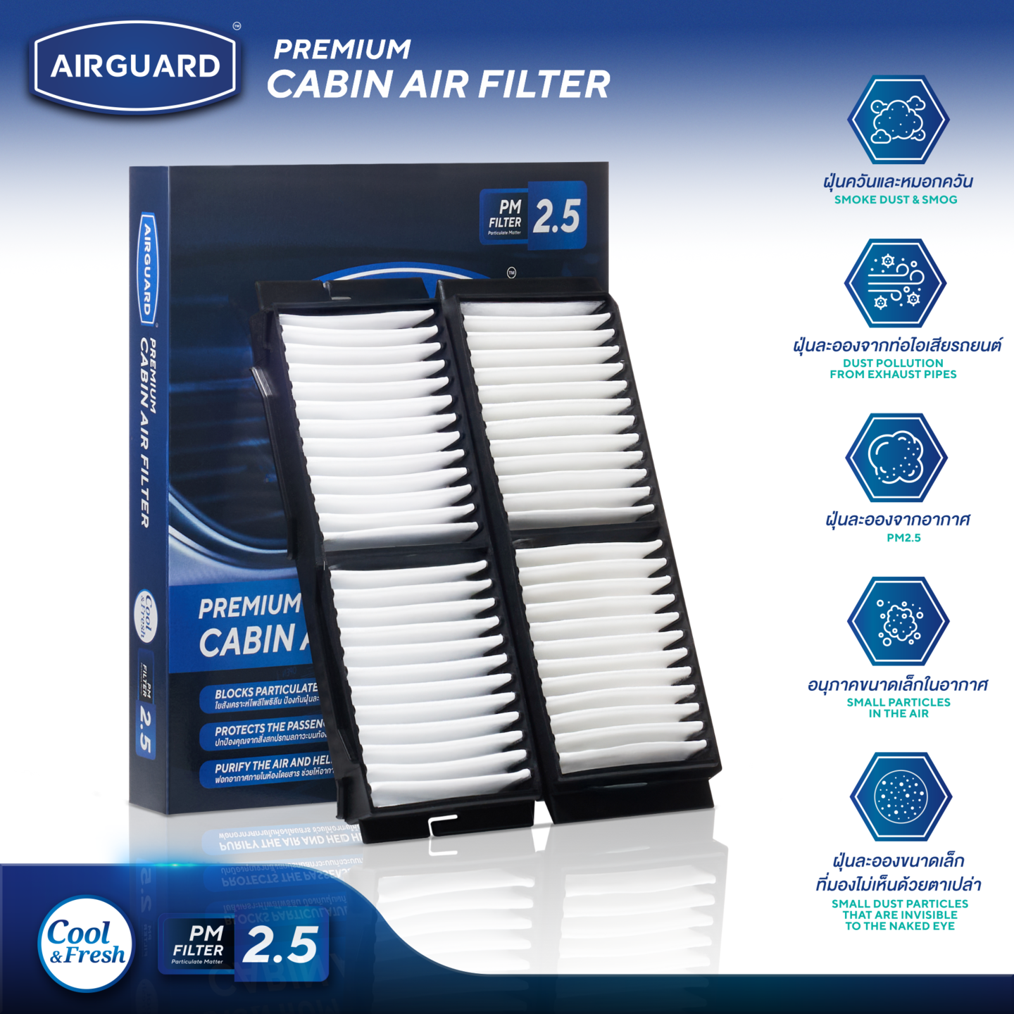 Mazda 3 (Bl) 2011-2014 Car Air Filter Airguard [Pm2.5] ราคา 249 บาท*ส่งฟรี
