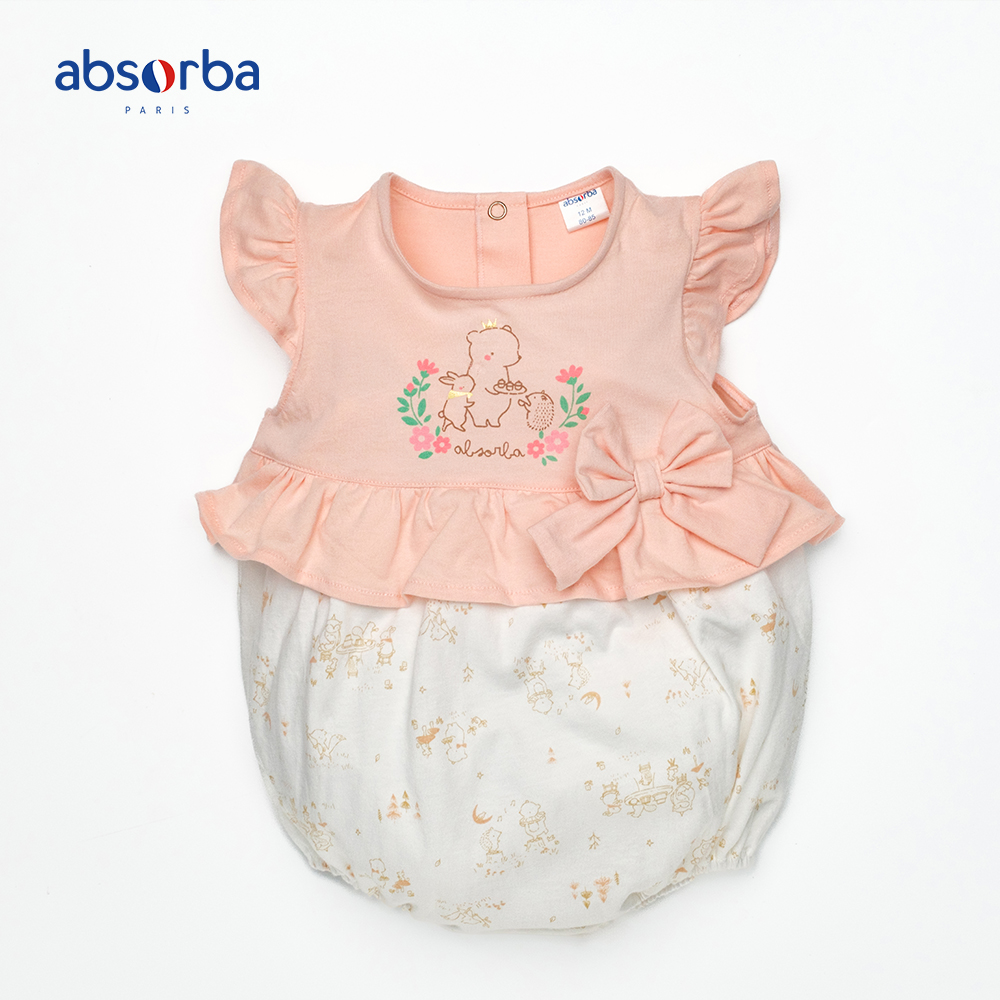 แอ็บซอร์บา ชุดหมีสั้นเด็กหญิง ออแกร์นิก คอตตอน สำหรับเด็ก 3 -18 เดือน คอลเลคชั่น Happiness ราคา 860 บาท*ส่งฟรี