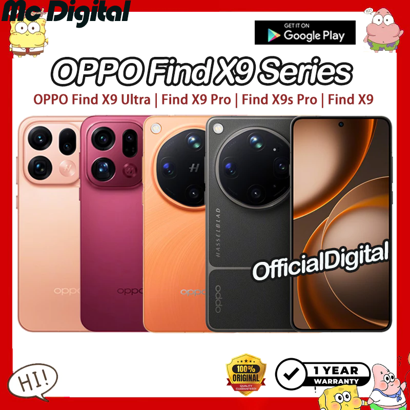 Cn Rom Find X9 Ultra Snapdragon 8 Elite Gen 5 | Find X9S Pro | Find X9 Pro | Find X9 Mediatek Dimensity 9500 6.82"/6.32"/6.78"/6.59" 7500Mah/7025Mah | Support Thailand and Google. ราคา 22,999 บาท*ส่งฟรี