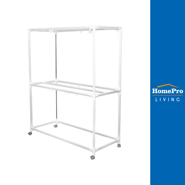 HomePro ราวตากผ้าเหล็กมีล้อ 6 เส้น 1.2 ม. สีขาว แบรนด์ PLIM ราคา 1,290 บาท*ส่งฟรี