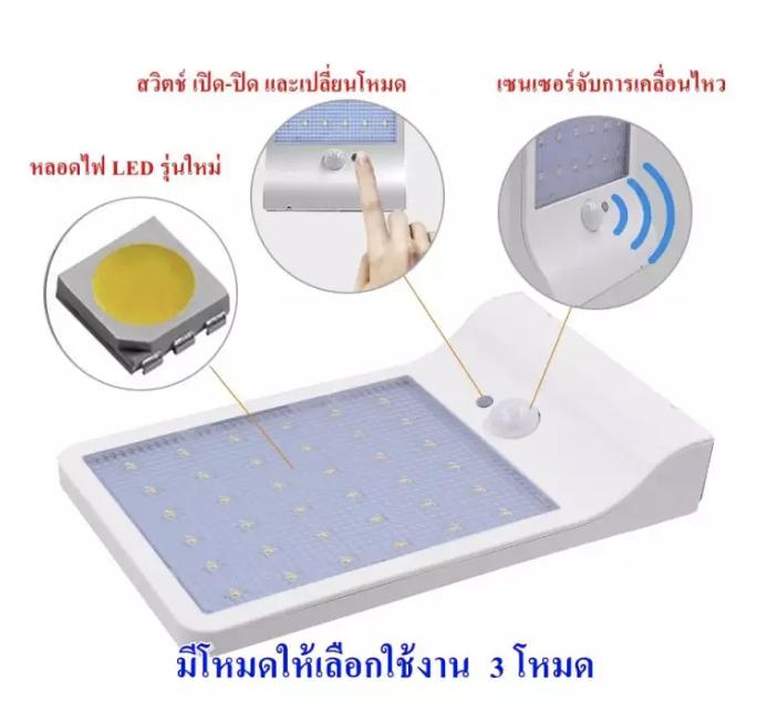 Solar Wall light sensor ไฟพลังงานแสงอาทิตย์ รุ่นใหม่ สว่างกว่าเดิมด้วยหลอด LED 36 หลอด