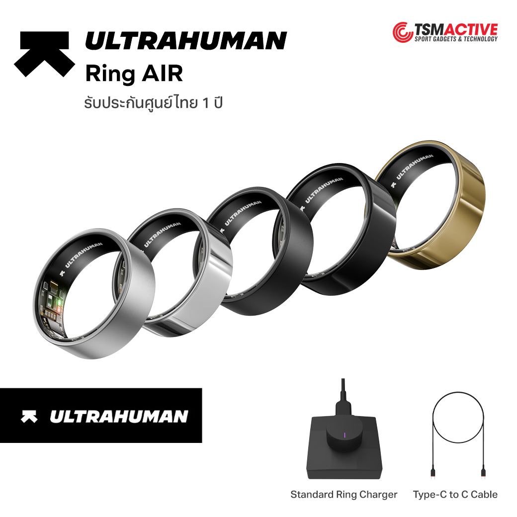 Ultrahuman Ring Air, a Smart Ring That Measures Heart Rate, Checks Health, and Tracks Sleep. (1 Year Thai Center Warranty) ราคา  14,190 บาท*ส่งฟรี