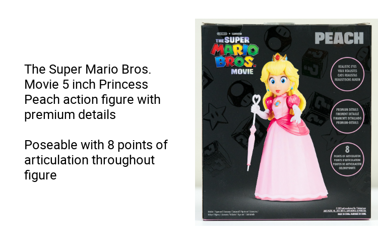 Super Mario Bros. The Movie Peach 5-Inch Figure [with Umbrella]