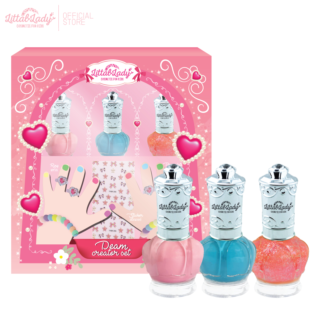 Littal Lady Children's Nail Polish Set, Non-Toxic, Free of Nail Stickers and Bag, More Than 30 Colors, No Bad Smell. Can Be Washed Off with Plain Water, Children's Toys ราคา 990 บาท*ส่งฟรี