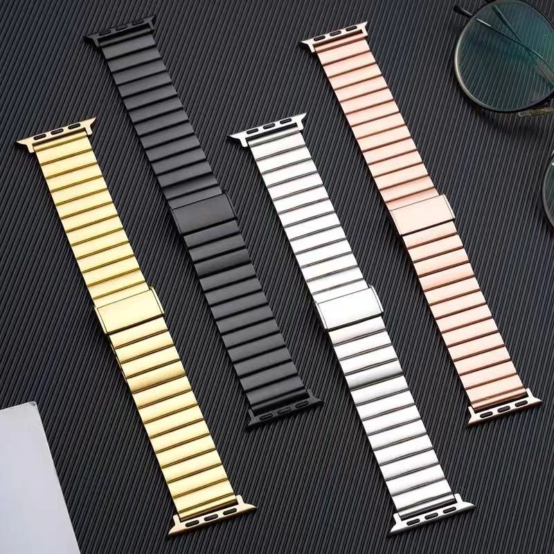 👉 【Fast Delivery】Stainless Steel Watch Band iwatch 7 6 SE 5 4 3 2 1 iwatch 41mm 45mm 44mm 38mm 40mm 42mm 49mm Replaceable And Adjustable Size Fashion Metal Watch Band ราคา 85 บาท*ส่งฟรี
