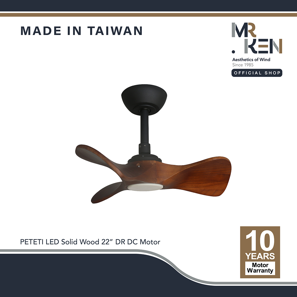 พัดลมเพดาน MR.KEN รุ่น PETITE LED DC Motor พัดลมเพดาน พัดลมมีไฟ LED10W มี 3 เฉด ปรับแสงได้ ขนาด 22 นิ้ว พร้อมรีโมทคอนโทรล ราคา 8,590 บาท*ส่งฟรี