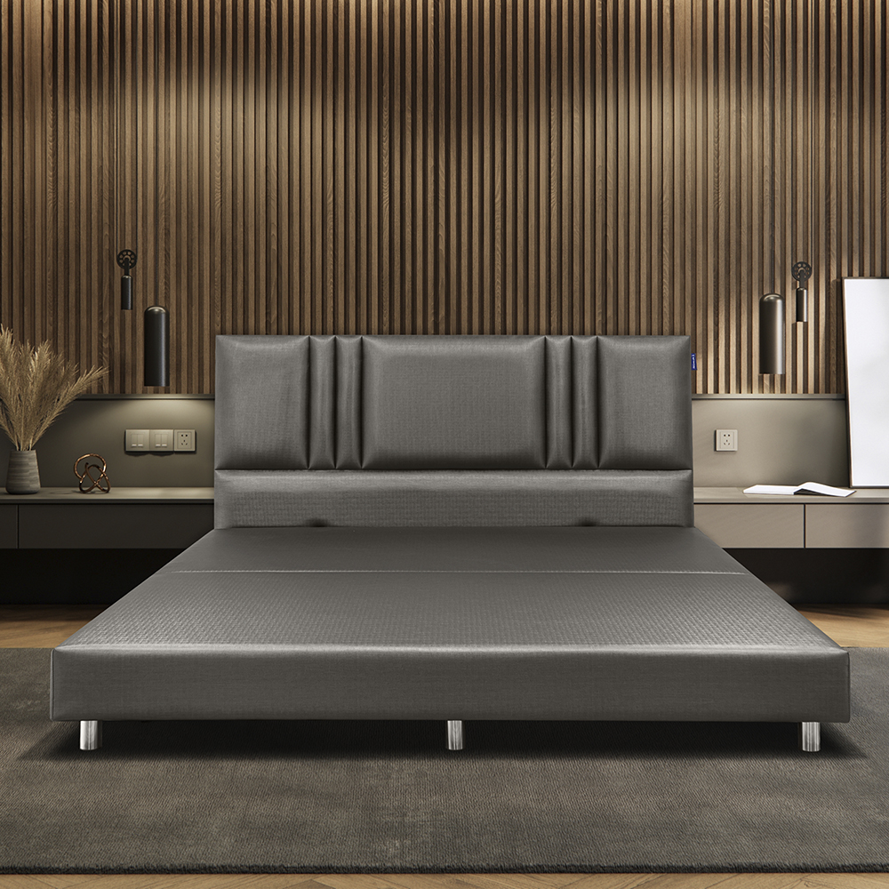 LADY AMERICANA ฐานรอง+หัวเตียง รุ่น LIBON สีเทา / หนัง PU Silk **ส่งฟรี พร้อมติดตั้ง ราคา 19,900 บาท*ส่งฟรี