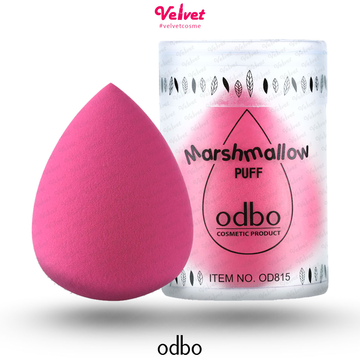 odbo Marshmallow puff มาสเมลโลว์ พัฟ ฟองน้ำแต่งหน้ารูปไข่ เกลี่ยรองพื้น OD815 (velvetcosme)