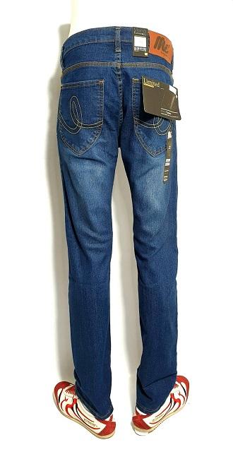 Jeans กางเกงยีนส์ กางเกงยีนส์ขายาวผู้ชาย กระบอกเล็ก ผ้ายืด กระดุม (28-36) เป้าซิป(38-44)