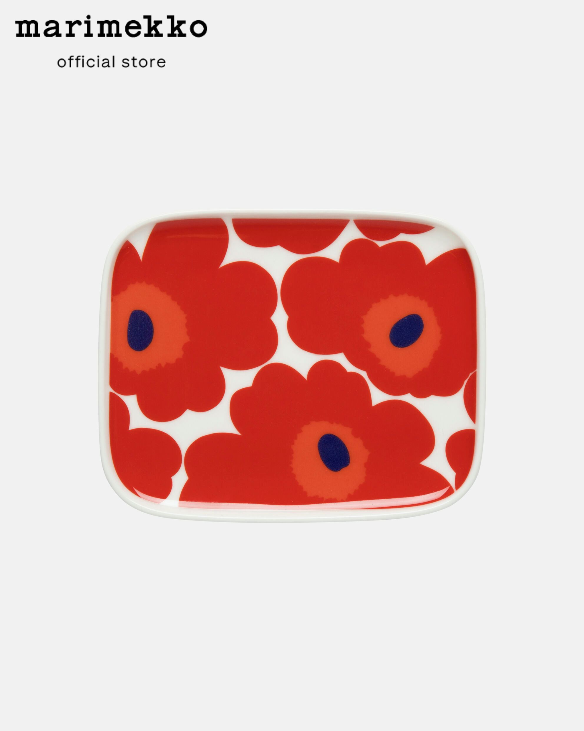MARIMEKKO UNIKKO PLATE 15X12 CM CERAMICS เซรามิก จาน จานเซรามิก จานลายดอกไม้ จานลายดอกไม้สีแดง จานสีแดง จานขนม จานแบ่ง จานสีแดง ราคา 902 บาท*ส่งฟรี