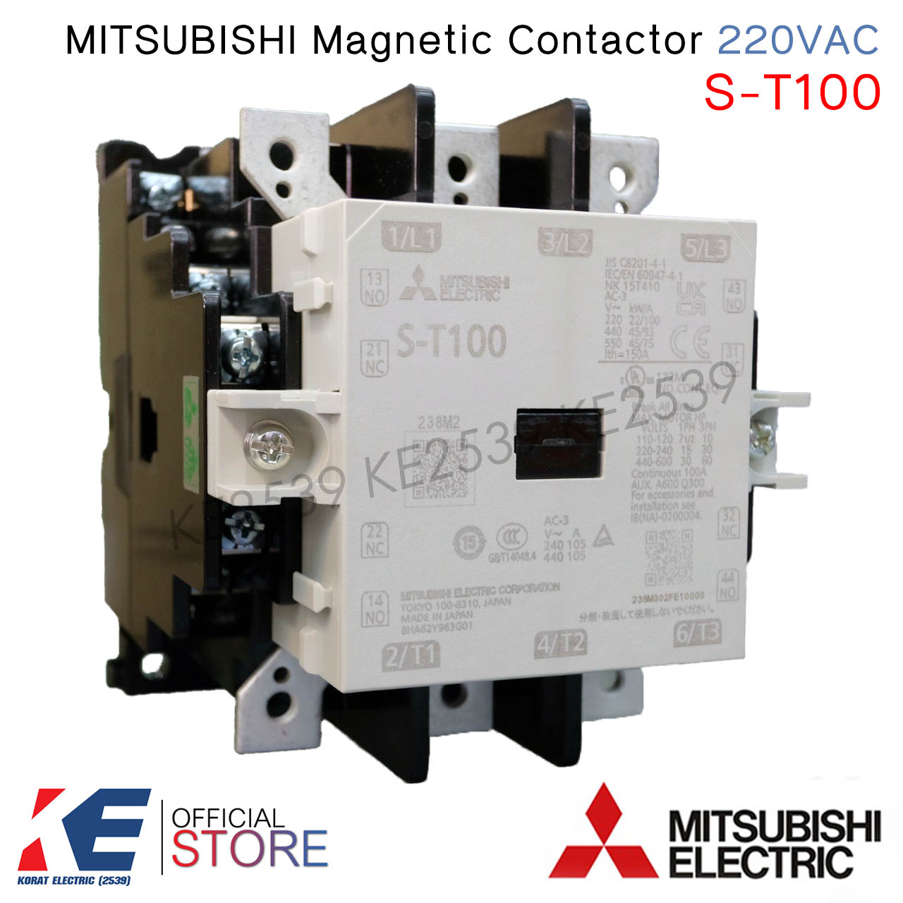 Mitsubishi แมกเนติก S-T100 220V AC คอนแทคเตอร์ คอยล์ 220V Magnetic Contactor ST100 มิตซูบิชิ ของแท้ ราคา 4,260 บาท*ส่งฟรี