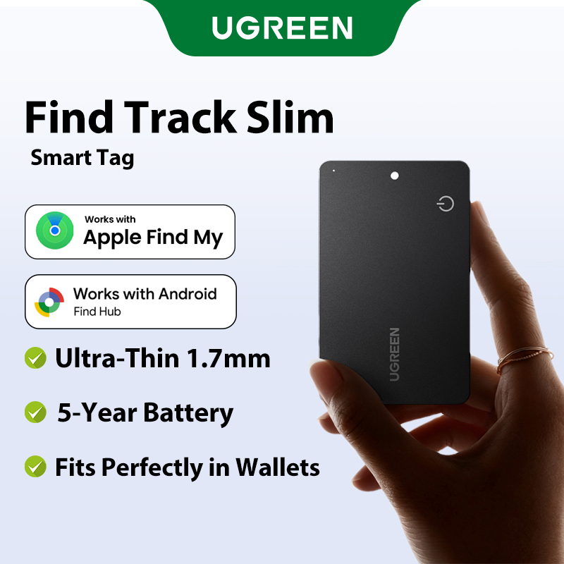 Ugreen Find Hub Smart Tag Tracker Finder Airtag Support Google + Apple Ios System Work with Apple Find My App and Android Find Hub App Anti-Loss Device Airtag Card-Type Five-Year Battery Life for Car Keys, Wallets Model: 75497 ราคา 590 บาท*ส่งฟรี