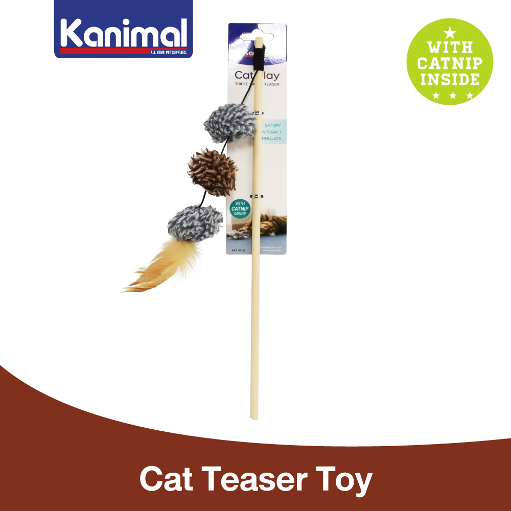 Kanimal Cat Toy Teasing Toy 3 Soft Balls With Feather For All Life Stages Cats Size 25x5 cm. (Length 40 cm.) ราคา 77 บาท*ส่งฟรี