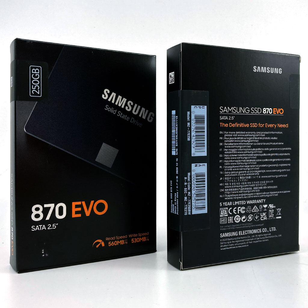 ข้อมูลเกี่ยวกับ SAMSUNG SSD (เอสเอสดี) 250GB 500GB 1TB 870 EVO SATA3 2.5" For Notebook เดสก์ท็อปและแล็ปท็อป