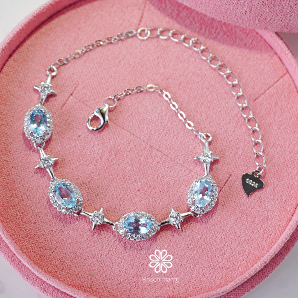 Natural Topaz Bracelet Sterling Silver 925 Gift for her , Birthday Gift , Birthstone , Bracelet ราคา 2,240 บาท*ส่งฟรี