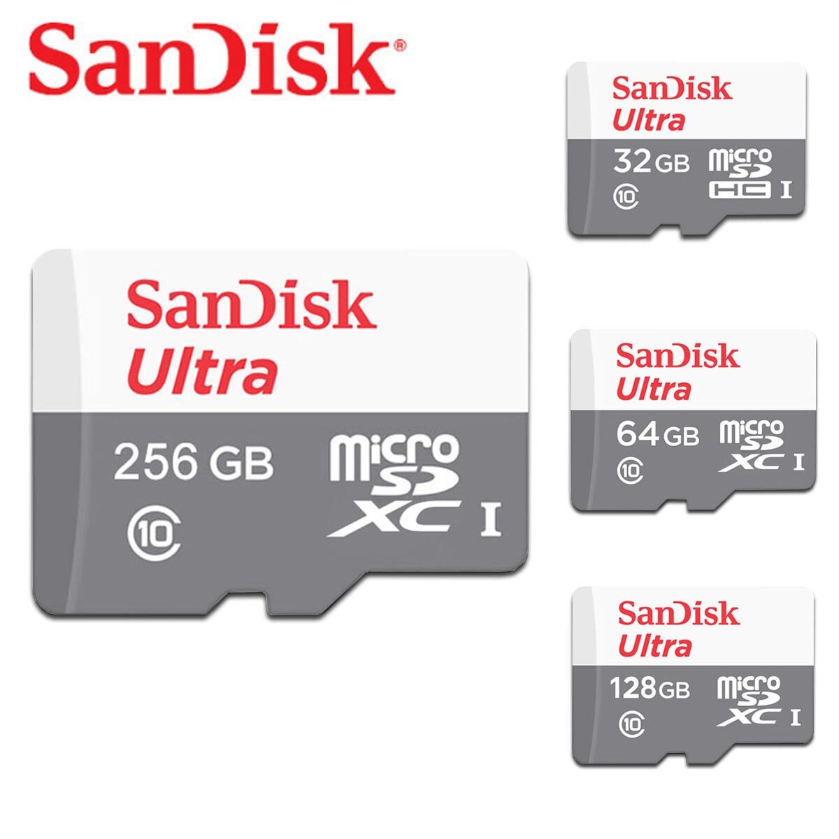 Sandisk Ultra microSDXC/HC Card ความเร็ว100MB/S ความจุ 32GB 64GB 128GB 256GB Class10 ( SDSQUNS_GN3MN ) เมมโมรี่การ์ด การ์ดหน่วยความจำ ไอโครเอสดีการ์ด แซนดิส ราคา 109 บาท*ส่งฟรี