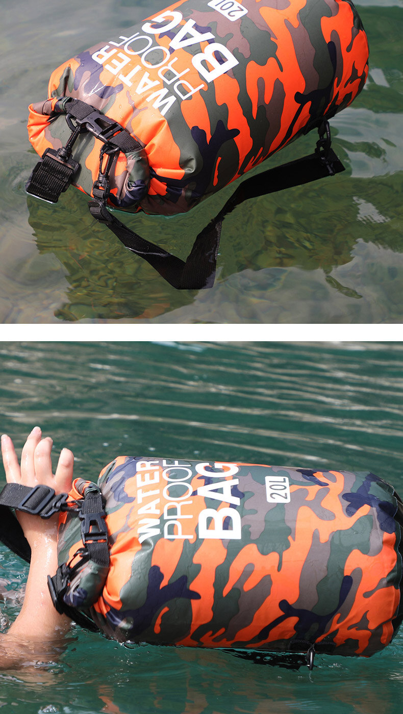 ภาพประกอบคำอธิบาย กระเป๋ากันน้ำ ถุงกันน้ำ เป้กันน้ำ กระเป๋าสะพายหลัง  Waterproof Bag ocean pack  ความจุ 10ลิตร 20ลิตร กระเป๋ากันน้ำผ้าPVCมี สงกรานต์