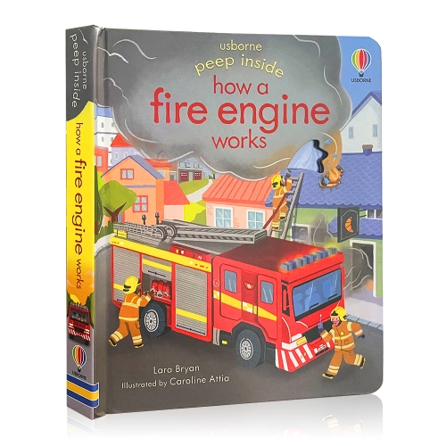 Usborne หนังสือ  Peep Inside How A Fire Engine Works 3D Flip Book Toddler Story Book Bedtime Reading Book for Kids English Learning Education Book Gift หนังสือเด็ก หนังสือเด็กภาษาอังกฤษ หนังสือเด็กภาษาอังกฤษ ภาพสามมิติ หนังสือเด็ก  นิทาน