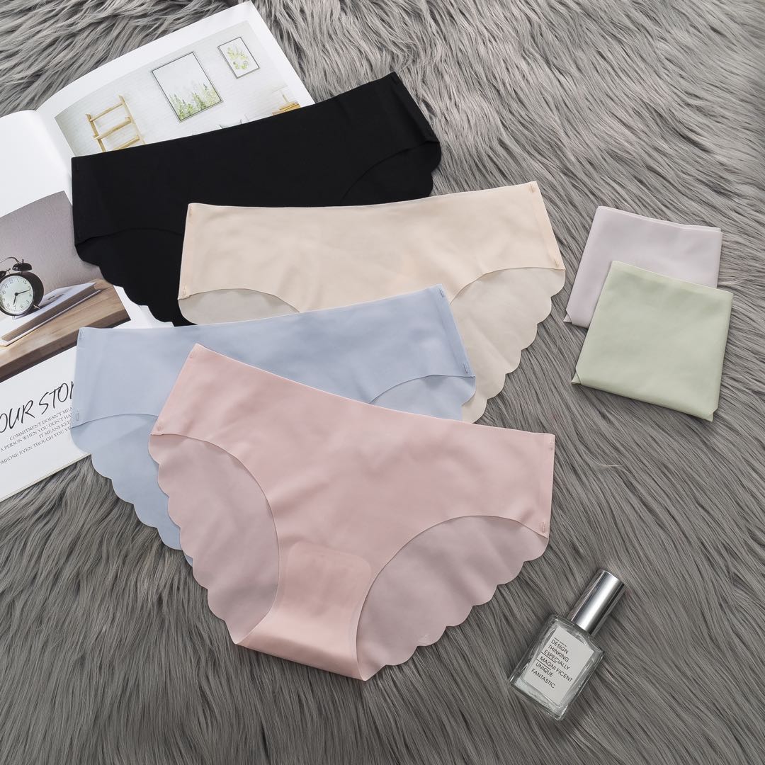 Hatgogo กางเกงในไร้ขอบ พร้อมส่ง ส่งของ1-2 วัน มีสต๊อกผ้าลื่นใส่สบาย Seamless underwear #108