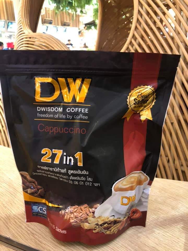 กาแฟดีวัลด้อม Dw Dwisdom coffee เชต 3 ห่อ กาแฟอาร้าบีก้าแท้ สูตรเข้มข้น ผสรสารสกัดจากตังถั่งเชา เห็ดหลินจือ โสม มีคอลลาเจน แคลเชียม และสารสกัดอีก27 ชนิด 1ห่อ บรรจุ15 ชอง ชองละ20g ราคา 1,470 บาท*ส่งฟรี