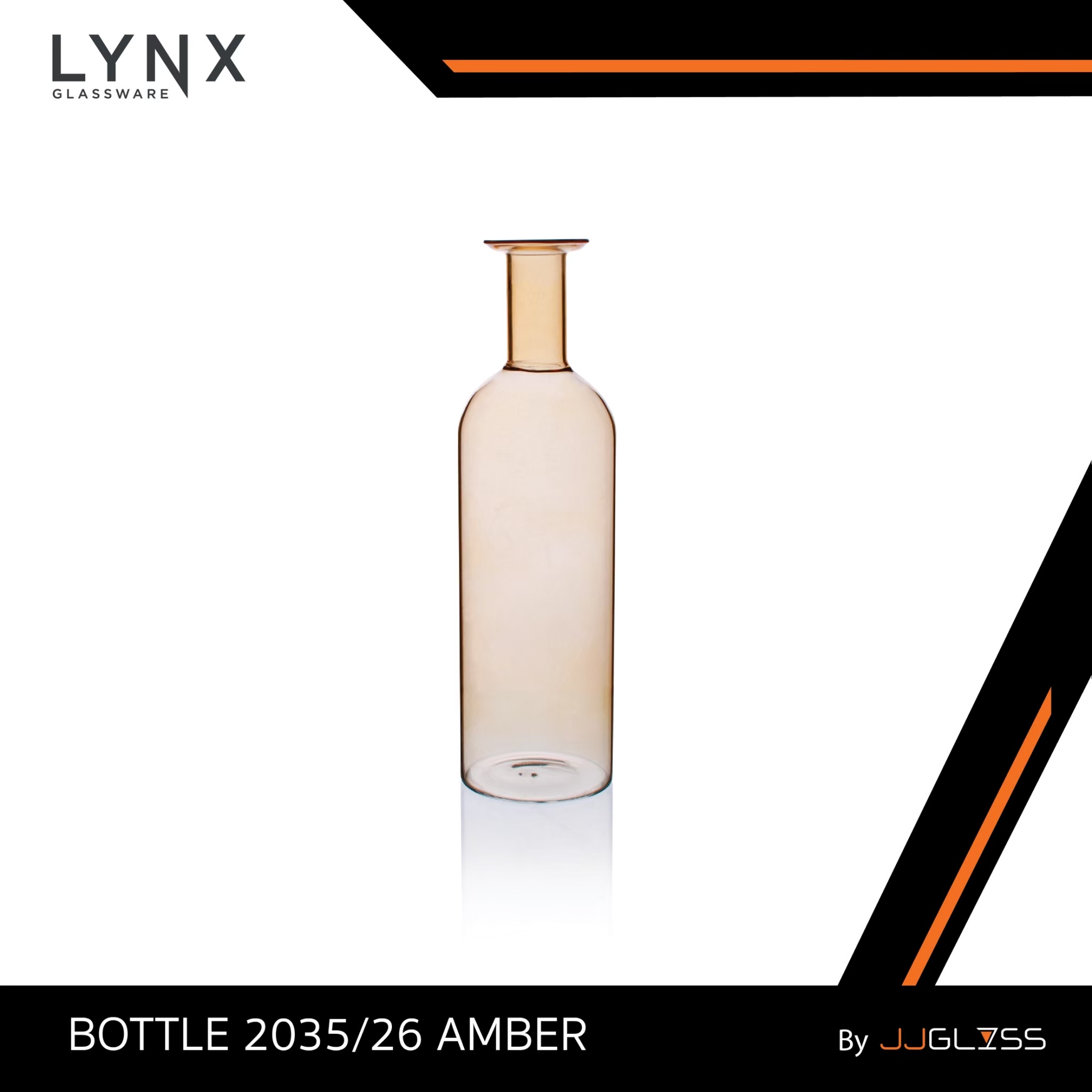 JJGLASS (LYNX) BOTTLE 2035/26 AMBER - แจกันขวด แจกันแก้ว แจกันดอกไม้ แจกันประดับบ้าน แจกันสีชา ขวดแก้ว ของตกแต่งบ้าน