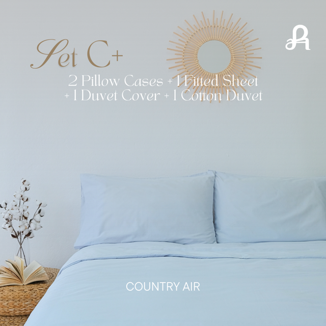 Arestale Set C plus Fitted Sheet + Duvet Cover + Cotton Duvet + a pair of Pillowcase, 100% Long-staple cotton, Single-ply yarn ราคา 13,960 บาท*ส่งฟรี