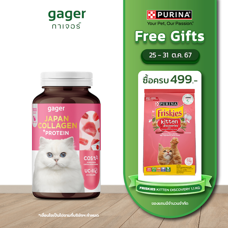 Gager (กาเจอร์) อาหารเสริมแมวอ้วน ผงคอลลาเจนแมว ผงคอลลาเจนแมวอ้วน ผงโปรตีน เสริมสร้างกล้ามเนื้อทำให้อ้วนตุ๊บ (ตัวเลือก) ราคา 290 บาท*ส่งฟรี