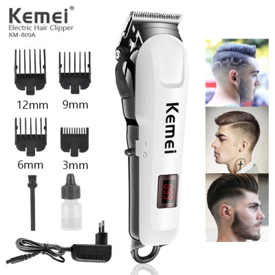 Nataku Kemei แบตเตอเลี่ยนตัดผม ปัตตาเลี่ยนตัดผม แบตเตอเลี่ยนไร้สาย KEMEI KM-809A Professional LCD Electric Hair Clipper With 4 Limit Comb Rechargeable Shaver Razor Cordless Adjustable Salon Clipper