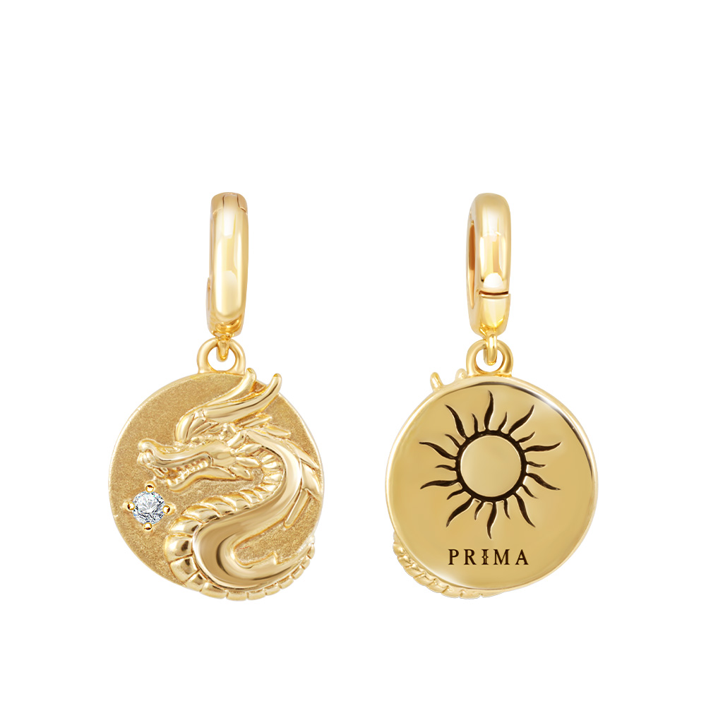 PRIMA จี้ประดับเพชรตัวเรือน 9K สี Yellow Gold ปีมะโรง Zodiac Charms Collection 991P0137-01 (เฉพาะจี้ไม่รวมสร้อย) ราคา 8,100 บาท*ส่งฟรี