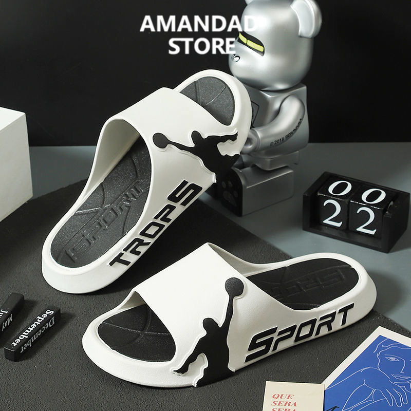 QiaoYiLuo flat slippers for men which is crafted with knit material and with non-slip sole ราคา 63 บาท*ส่งฟรี