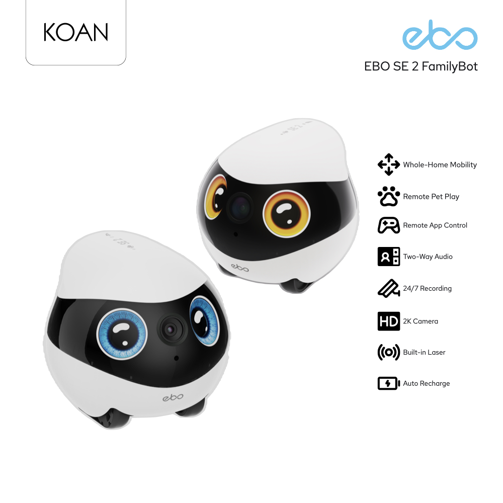 กล้องถ่ายรูป กล้องดิจิตอล Enabot Smart Robot Ebo Se 2 Familybot หุ่นยนต์อัจฉริยะสำหรับดูแลบ้านและสัตว์เลี้ยง ด้วยความละเอียด 2K ราคา 6,890 บาท*ส่งฟรี