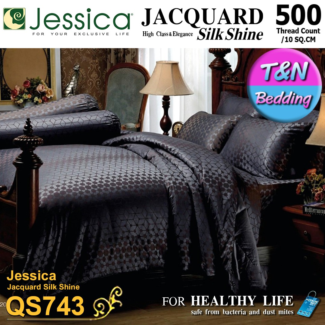 ?TeeBed? Jessica Jacquard เฉพาะผ้านวม 90x100 นิ้ว เจสสิก้า SilkShine 500 เส้น QS743
