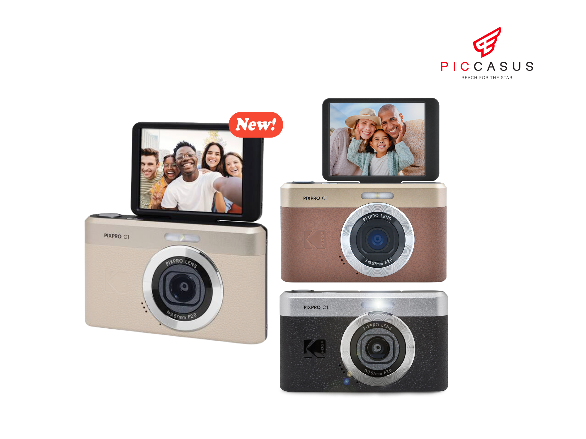 Kodak Pixpro C1 4X Digital Zoom Compact Camera, Piccasus, 2 Year Warranty from Thai Center, Genuine, Ready to Ship. ราคา 3,990 บาท*ส่งฟรี