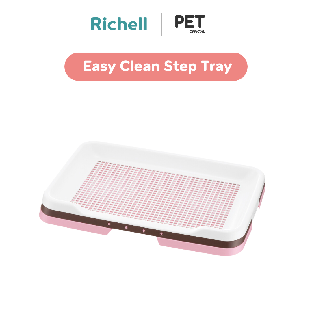 Richell Pet (ริเชล)Easy Clean Step Tray ห้องน้ำน้องหมาน้องแมว ถาดรองฉี่พร้อมตาข่ายถอดออกได้ คุณภาพญี่ปุ่น ราคา 800 บาท*ส่งฟรี