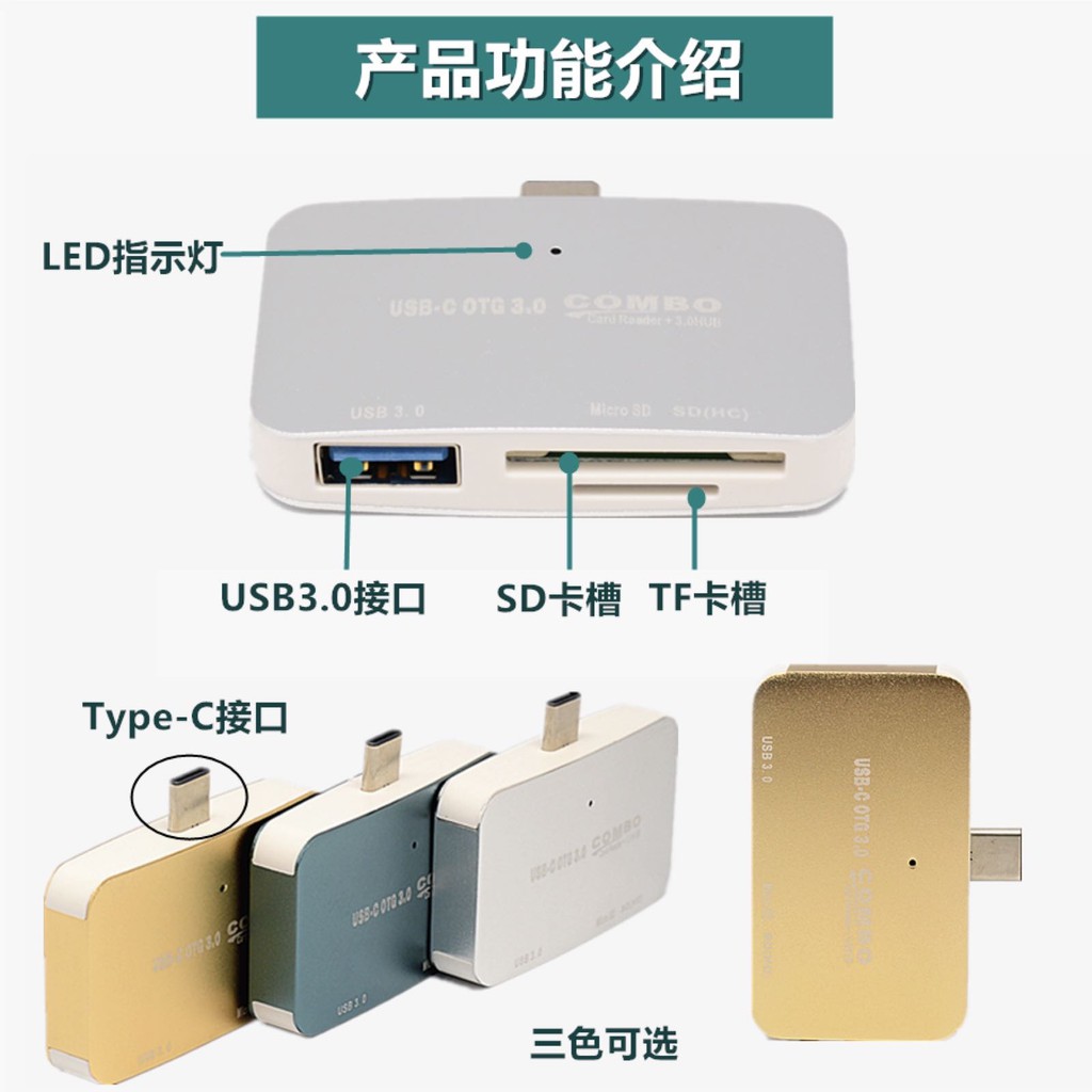 โปรโมชั่น USB Hub Type C To USB 3.0 RJ 45 สำหรับ SD TF Card Reader Adapter อุปกรณ์เชื่อมต่อสัญญาณ wireless แบบ usb Wireless usb