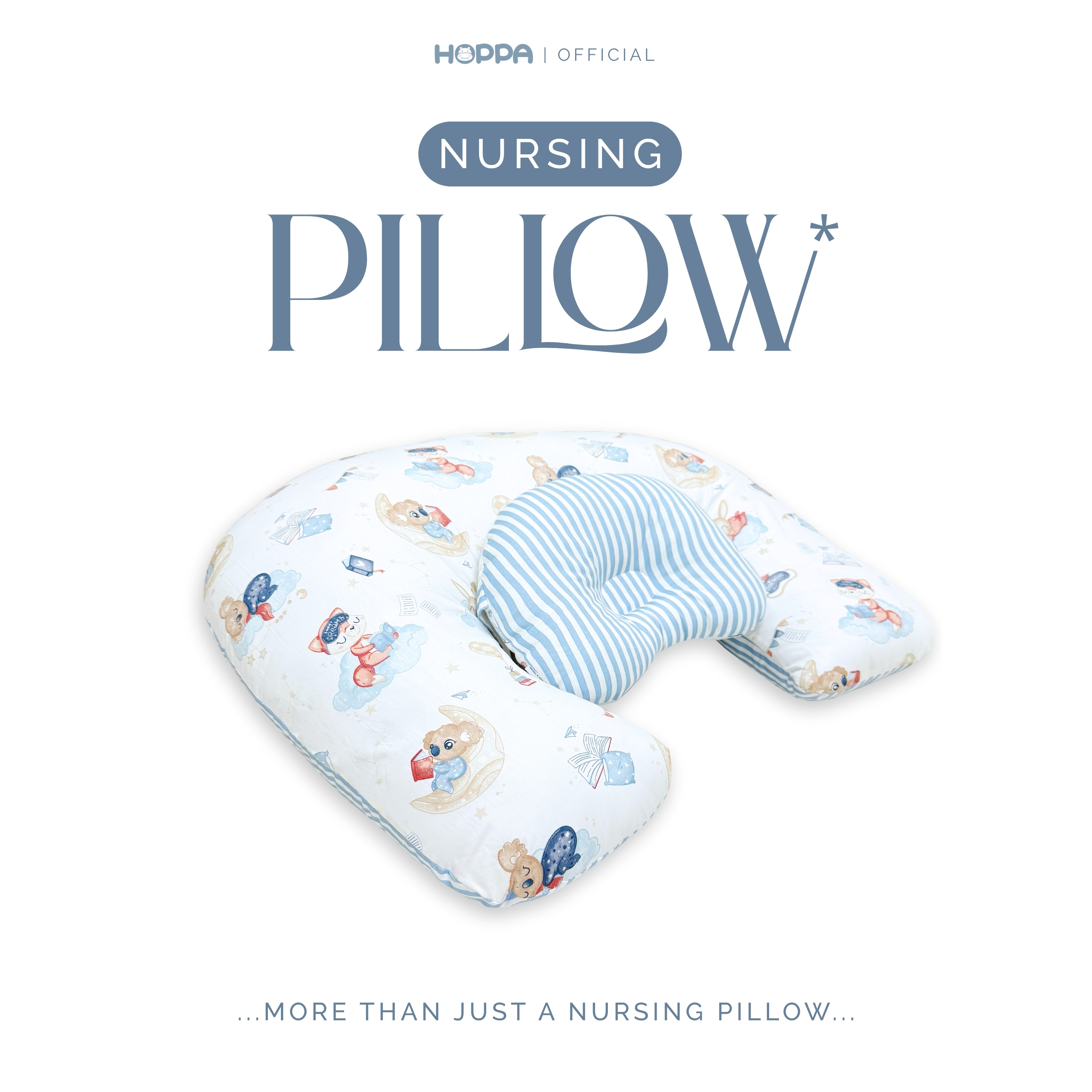 Hoppa Nursing Pillow, Large Size, Extra Pillow Model, 100% Cotton Fabric, Has an Additional Pillow to Support the Baby's Neck, Nursing Pillow, Baby Products, Infant Products, Baby Stroller, Baby Clothes ราคา 539 บาท*ส่งฟรี