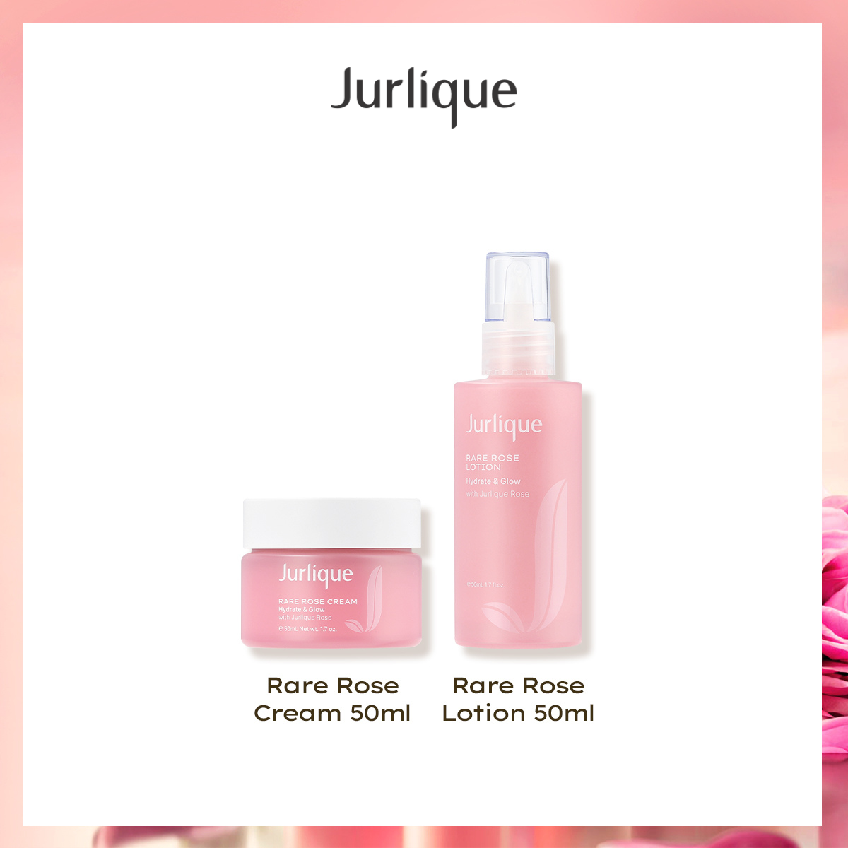 [EXCLUSIVE OFFER] Jurlique Rare Rose Lotion 50ml โลชั่นทาหน้า + Rare Rose Cream 50ml ครีมทาหน้า ราคา 3,285 บาท*ส่งฟรี