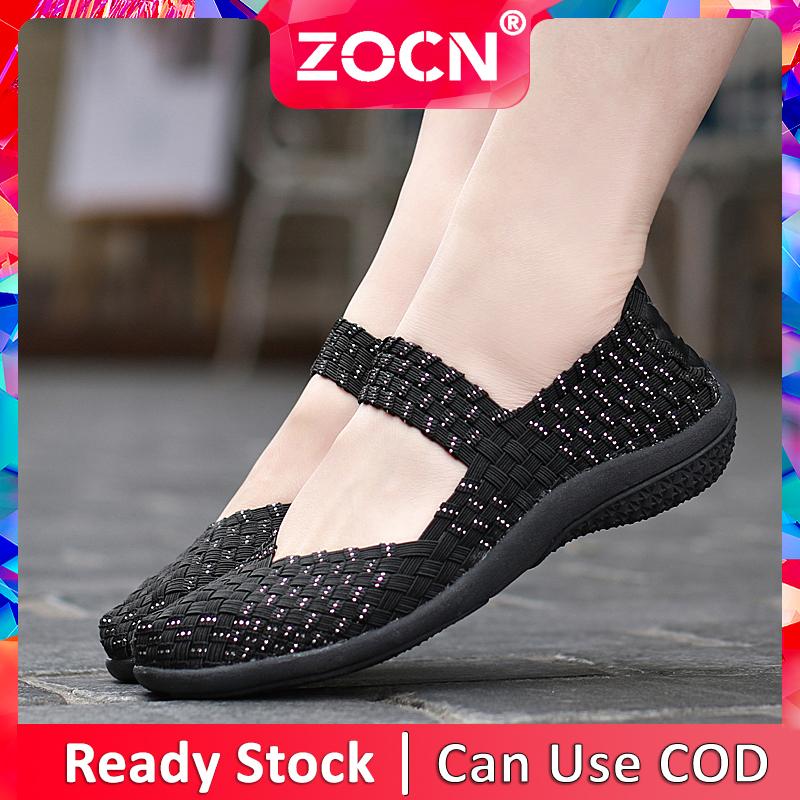 ZOCNรองเท้าลำลองสำหรับผู้หญิง,รองเท้าโลฟเฟอร์สำหรับผู้หญิงรองเท้าแบบสวมส้นเตี้ยรองเท้าขนาดใหญ่พิเศษ35-42