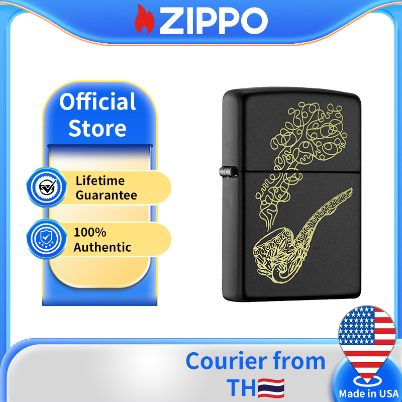 อุปกรณ์กีฬาและกิจกรรมกลางแจ้ง Zippo Pipe Design Black Matte Windproof Pocket Lighter, 218-097885(ไม่มีเชื้อเพลิงภายใน โปรดซื้อแยกต่างหาก)