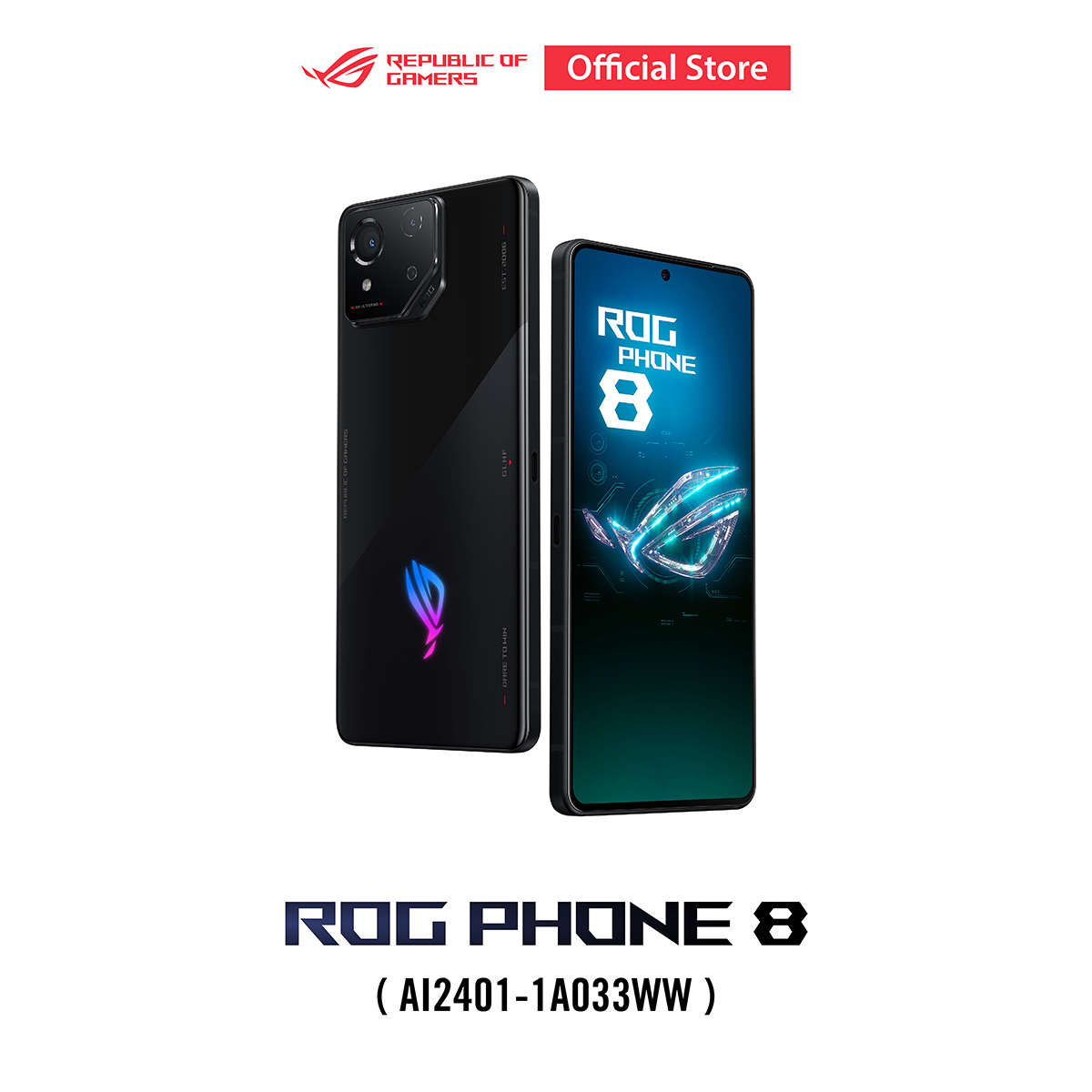 ASUS ROG PHONE 8 (AI2401-1A033WW) RAM 12GB / ROM 256GB (PHANTOM BLACK) ราคา 24,990 บาท*ส่งฟรี