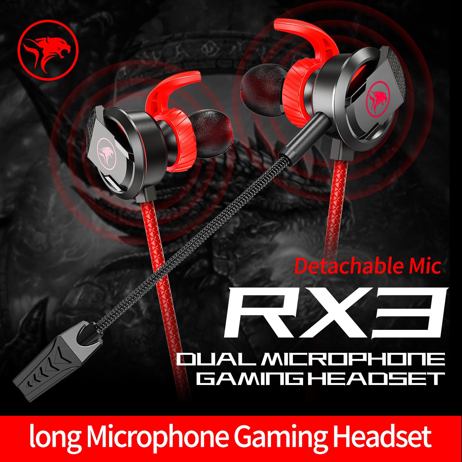 หูฟังเกมมิ่ง XMowi Rx3 รุ่นใหม่ พร้อมใมค์ยาว ใส่แยกได้ Gaming earbuds