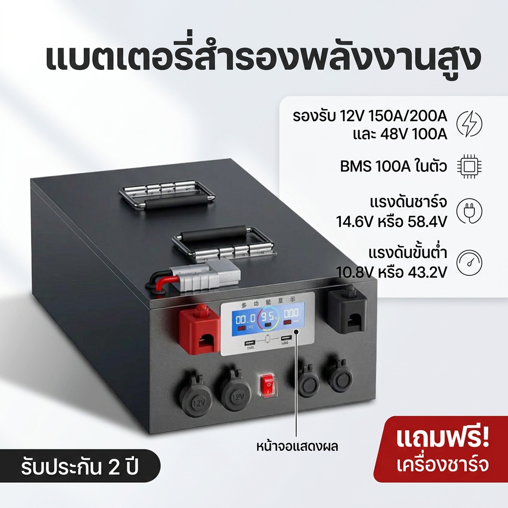 【Supports Cod】Lifepo4 Battery 48V 100Ah Bms 100A with Display and Charger. Use with Solar Cells, Rvs, and Camping.