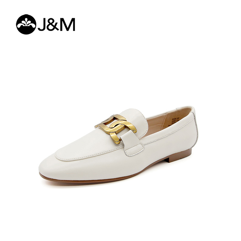 Joy&Mario Black Leather Slip-On Loafers for Women Work Shoes ราคา 1,526 บาท*ส่งฟรี