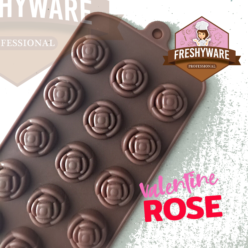 พิมพ์ซิลิโคน ช็อคโกแลต กุหลาบ วาเลนไทน์ Valentine Rose วงกลม ชอคโกแลต พิมพ์ขนม Pudding พิมพ์วุ้น พิมพ์สบู่ บล็อคน้ำแข็ง พิมพ์ซิลิโคนทำขนม ราคา 58 บาท*ส่งฟรี